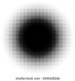 Circular halftone gradient element. Halftone circle pattern