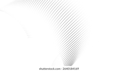 Circular halftone pattern with dynamic swirl spacing and soft gradient ideal for abstract design digital vector overlays or motion graphic compositions