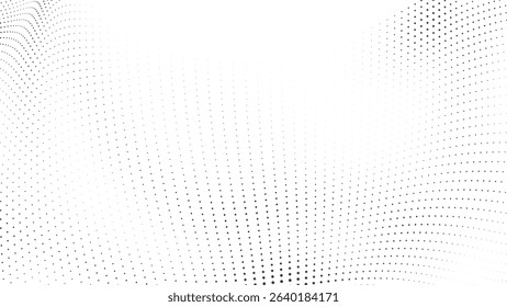Circular halftone pattern with dynamic swirl spacing and soft gradient ideal for abstract design digital vector overlays or motion graphic compositions