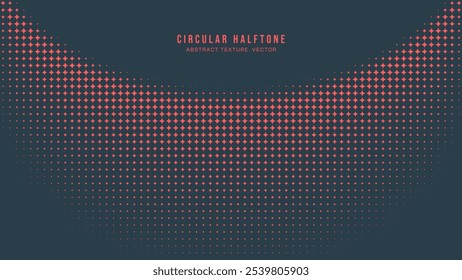 Circular Halftone Pattern Semi Circle Border Vector Red Black Abstract Background. Mod y2k Minimalistic Art Half Tone Graphics Semicircle Line. Retro Futuristic Sci-Fi Technology Art Illustration