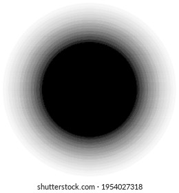 Circular halftone, screentone element made of squares. Squares geometric element, icon