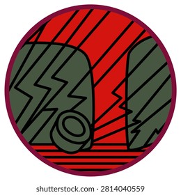 A circular Hanafuda card featuring horse chestnut leaves and dregs