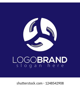 circular hand care logo icon vector