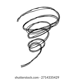 Un icono circular de línea dibujado a mano que representa la ansiedad y las preocupaciones. 3. Una Ilustración vectorial monocromática con múltiples líneas superpuestas.