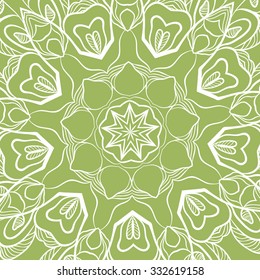 Circular hand-drawn ornament. Beautiful elegant pattern. Vector illustration.