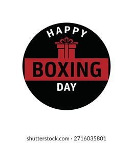 Icono circular del regalo del día de boxeo feliz