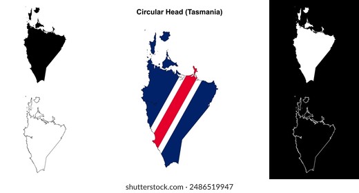 Circular Head (Tasmania) outline map set