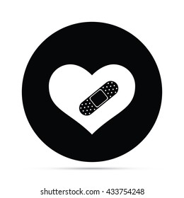 Circular Heart With Bandage Icon