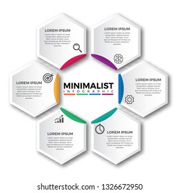 Circular hexagon infographic design elements. Modern infographic design template.