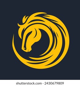 Circular Horse Head Logo. Vector Brand Logo