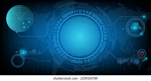 circular hud connection with circuit board futuristic modern website background or cover page vector for technology and finance concept and education future company