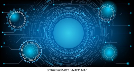 circular hud connection with circuit board futuristic modern website background or cover page vector for technology and finance concept and education future company
