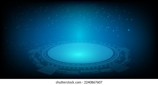 circular hud connection with circuit board futuristic modern website background or cover page vector for technology and finance concept and education future company