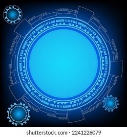 circular hud connection with circuit board futuristic modern website background or cover page vector for technology and finance concept and education future company