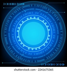 circular hud connection with circuit board futuristic modern website background or cover page vector for technology and finance concept and education future company