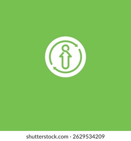 Ícone humano circular sobre plano de fundo verde
