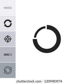 Circular icon. collection of 6 circular filled and outline icons such as sniper target, reload. editable circular icons for web and mobile.