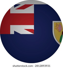 A circular icon displaying the national flag of the Turks and Caicos Islands, featuring the Union Jack and the territorial coat of arms. This graphic is suitable for websites, presentations, educational materials, and international event promotions.