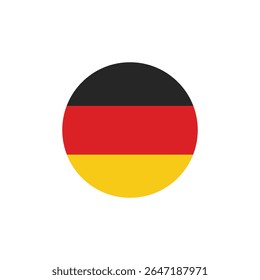 Circular icon featuring the Germany flag, isolated on transparent PNG background. Perfect for designs and digital projects. This high-quality, iconic black, red, and gold tricolor symbolizing unity