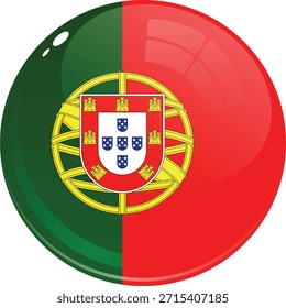 Icono circular con la vibrante bandera nacional de Portugal.
