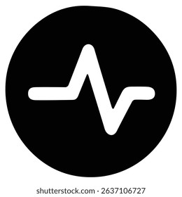 Circular icon with heartbeat line