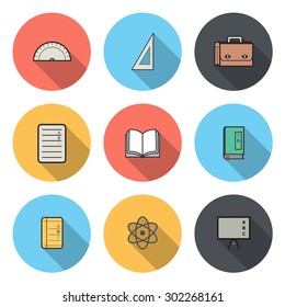 The Circular Icon for School and Education Design and Concept