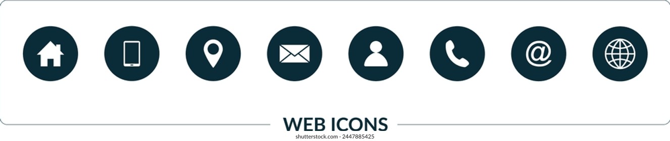 Conjunto de iconos circulares para la interfaz de Web y móvil. kit de IU