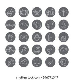 Circular icons with food