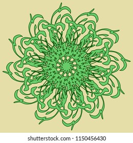 Circular ikebana. Round pattern. Ornament. Flowers. Vector illustration.