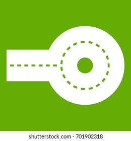 Circular impasse icon white isolated on green background. Vector illustration