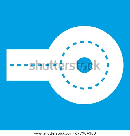 Circular impasse icon white isolated on blue background vector illustration