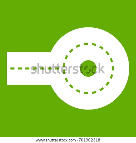 Circular impasse icon white isolated on green background. Vector illustration