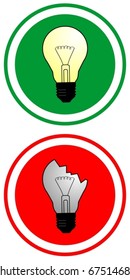 Circular indicator of true and false using bulbs