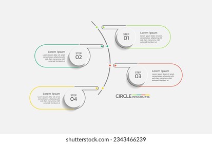 Plantilla de negocio de infografía circular con elementos