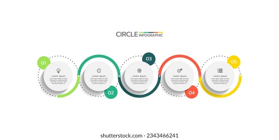 Plantilla de negocio de infografía circular con elementos