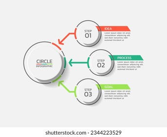 Circular infographic business template with elements