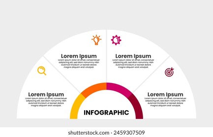 Zirkuläre Infografik-Chart-Vorlage mit Option, Schritt oder Abschnitten. Modernes Vektorgrafik-Design für Infografiken