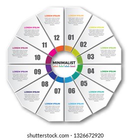 Circular infographic design elements. Business Infographic template. Thin line design with numbers options or steps.