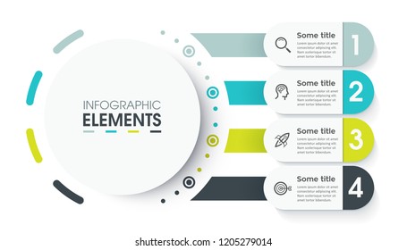 Circular Infographic design template with icons and 4 options or steps. Business concept.  Can be used for process diagram, presentations, workflow layout, banner, flow chart, info graph.