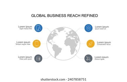 Circular Infographic design template with icons and 6 options or steps. Business concept. Can be used for process diagram, presentations, workflow layout, banner, flow chart, info graph.