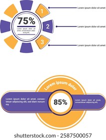 Circular infographic design template set