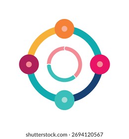 Circular Infographic Diagram with Connected Segments