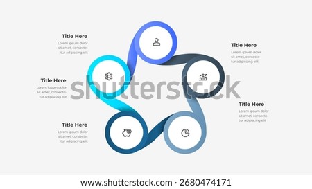 Circular Infographic Diagram With Five Interconnected Rings Illustrating Business Strategy And Growth
