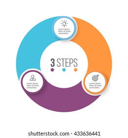 Circular Infographic Element. Chart, Graph, Diagram With 3 Steps, Options, Parts. Vector Business Template.