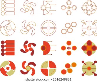 Circular infographic with four numbered steps, modern design ideal for business workflow, process visualization, or marketing strategy presentation.
