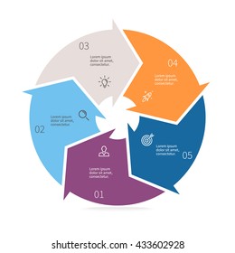 Circular Infographic. Pie Chart, Diagram With 5 Steps.