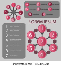 circular infographic in pink tones