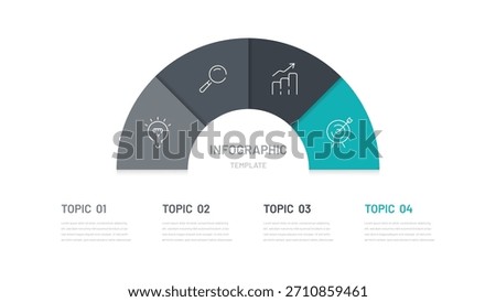 Circular infographic for a presentation with 4 stages or points