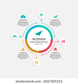 Plantilla circular de la infografía con 4 opciones