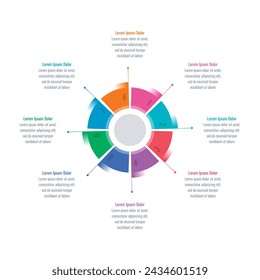 circular infographic template. eight steps information template. Infographic template for industry, science, education, business, printing, technology world